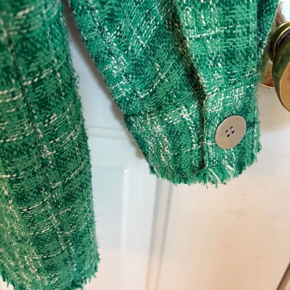Zara Green Tweed Overshirt / Jacket - Size XS (Like New) - Picture 4 of 4